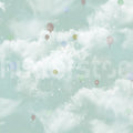Balloon Clouds, Sky Blue Mural Wallpaper - pure wallpaper artwork