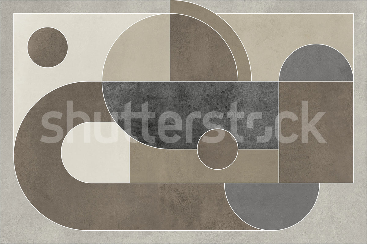 Abstract Geomtery, Greige Mural Wallpaper - pure wallpaper artwork