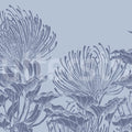 Protea Bloom, Soft Blue Mural Wallpaper - pure wallpaper artwork