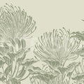 Protea Bloom, Soft Green Mural Wallpaper - pure wallpaper artwork