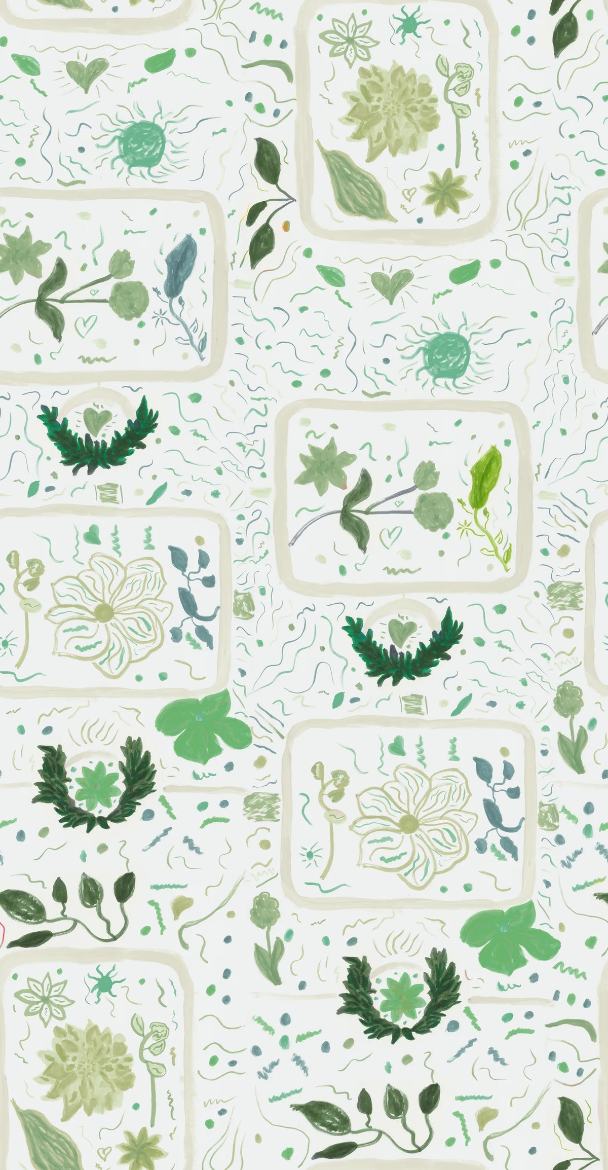 Reverie, Green Mural Wallpaper - pure wallpaper artwork