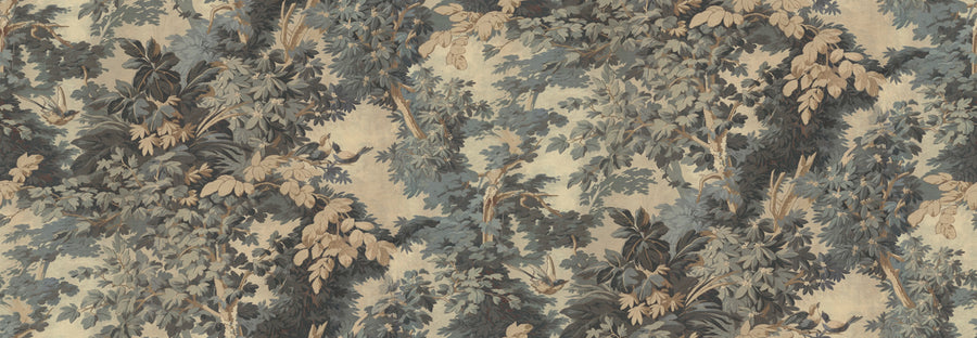 Woodland Birds, Blue Mural Wallpaper