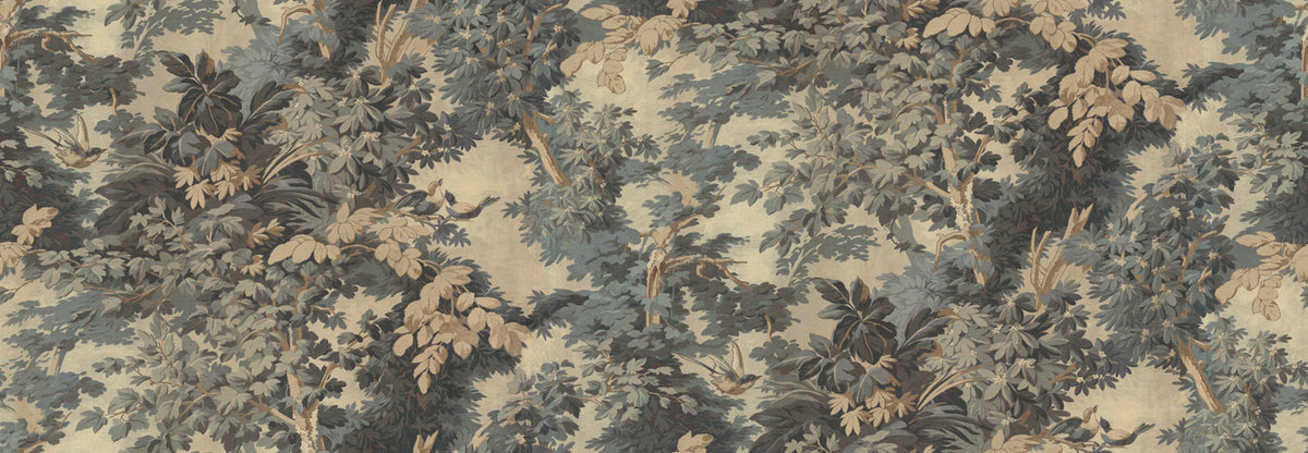 Woodland Birds, Blue Mural Wallpaper - pure wallpaper artwork