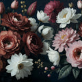 Bouquet in Bloom, Dark Mural Wallpaper - pure wallpaper artwork