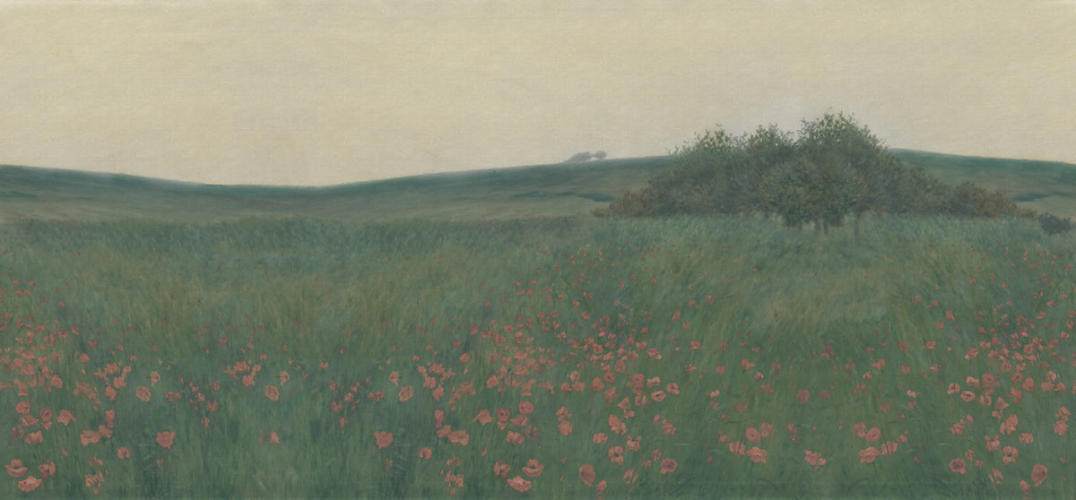 Poppy Landscape, Dawn Mural Wallpaper - pure wallpaper artwork