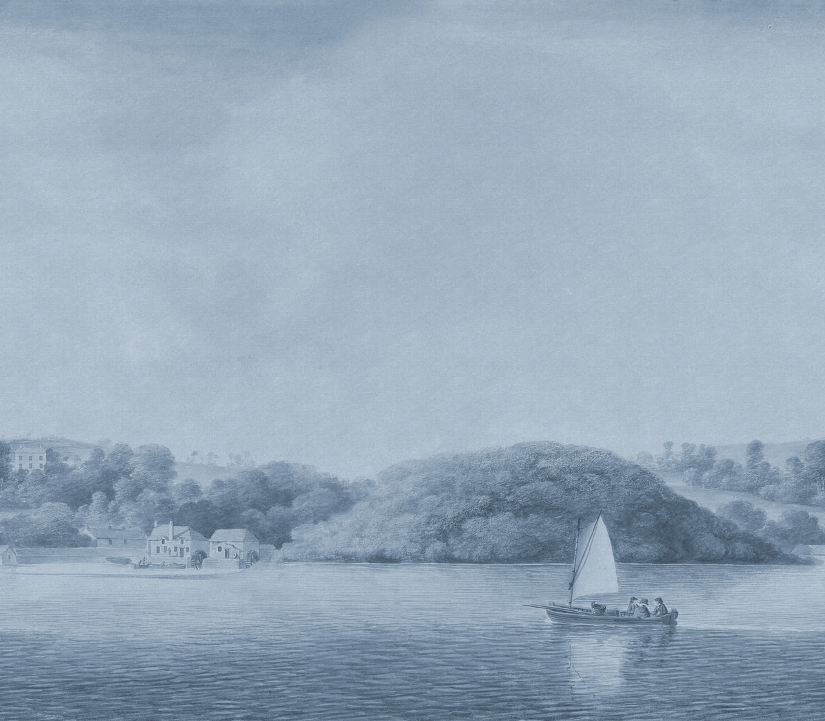 Weekend Sail, Blue Mural Wallpaper - pure wallpaper artwork
