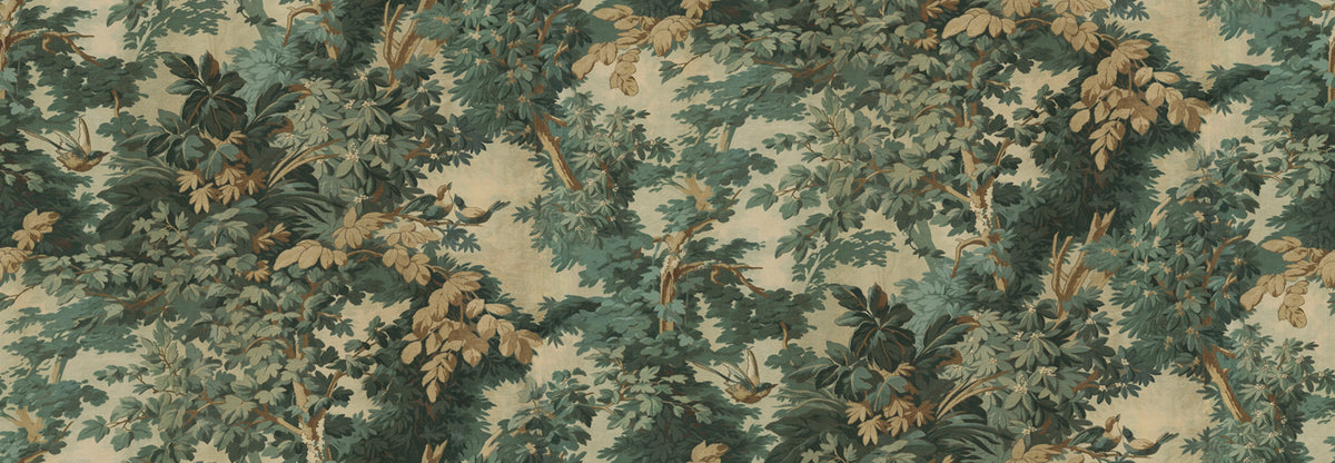Woodland Birds, Green Mural Wallpaper - pure wallpaper artwork