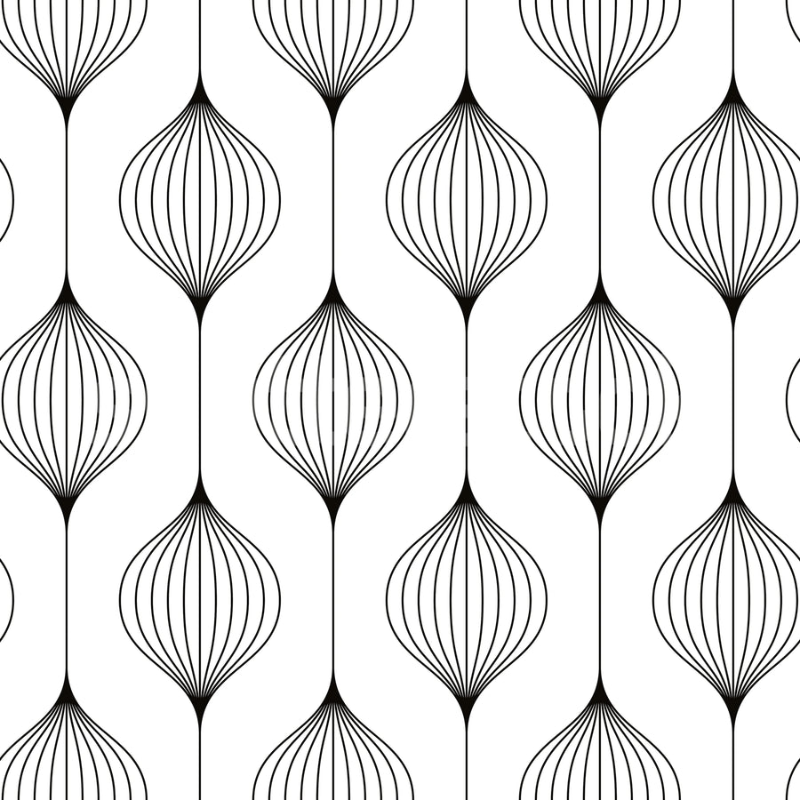 Retro Flow, Licorice Mural Wallpaper