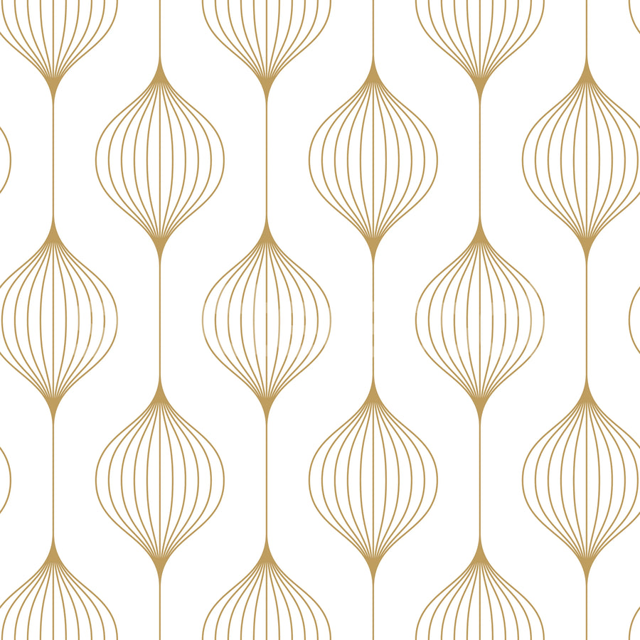 Retro Flow, Mustard Mural Wallpaper