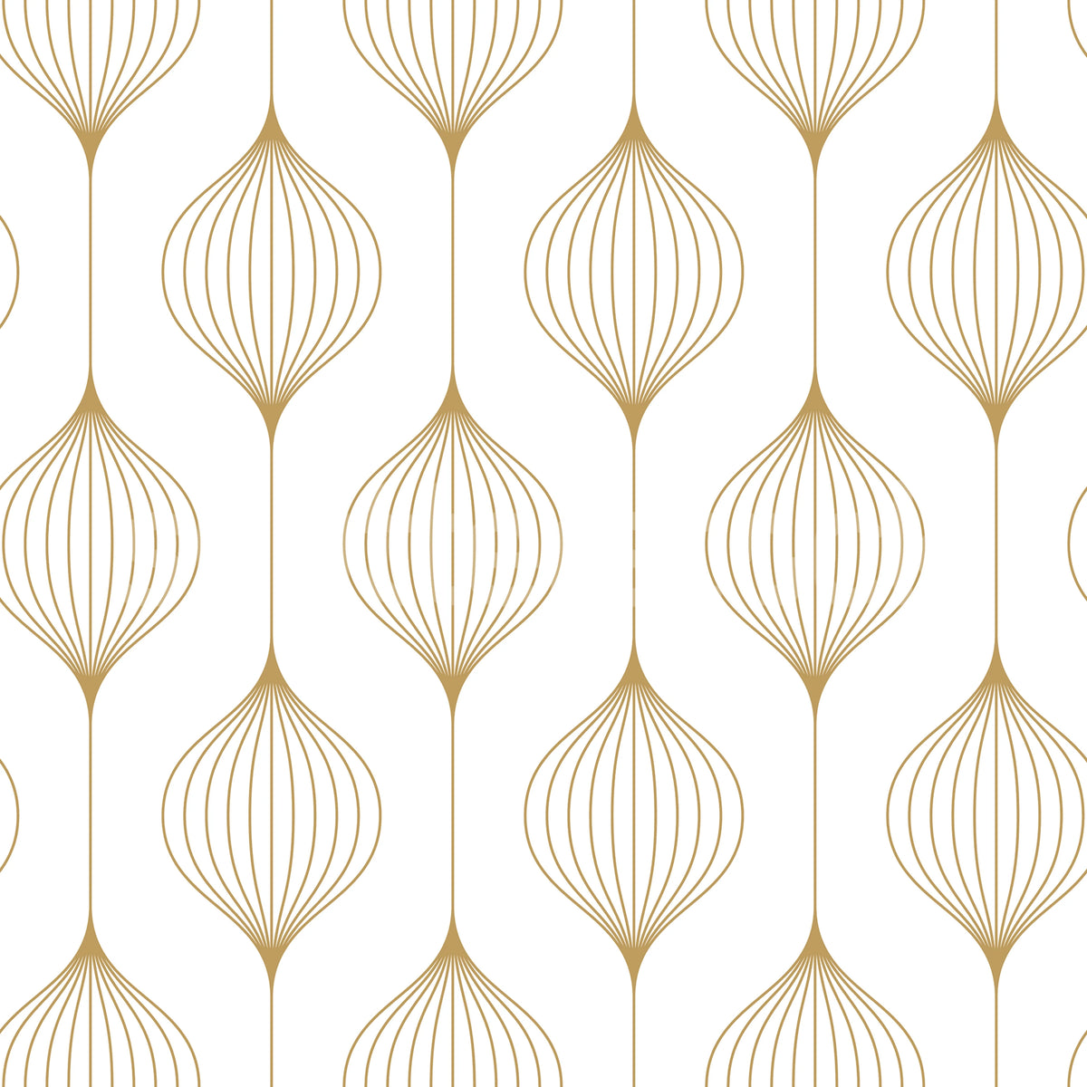 Retro Flow, Mustard Mural Wallpaper - pure wallpaper artwork