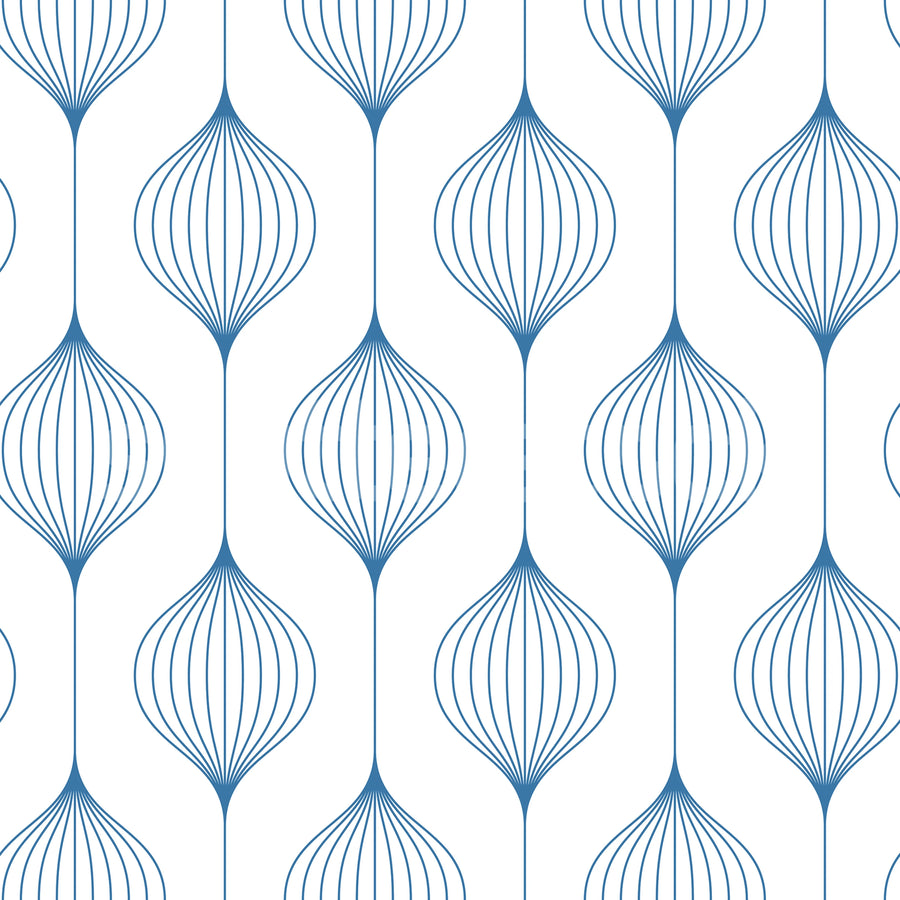 Retro Flow, Blueberry Mural Wallpaper