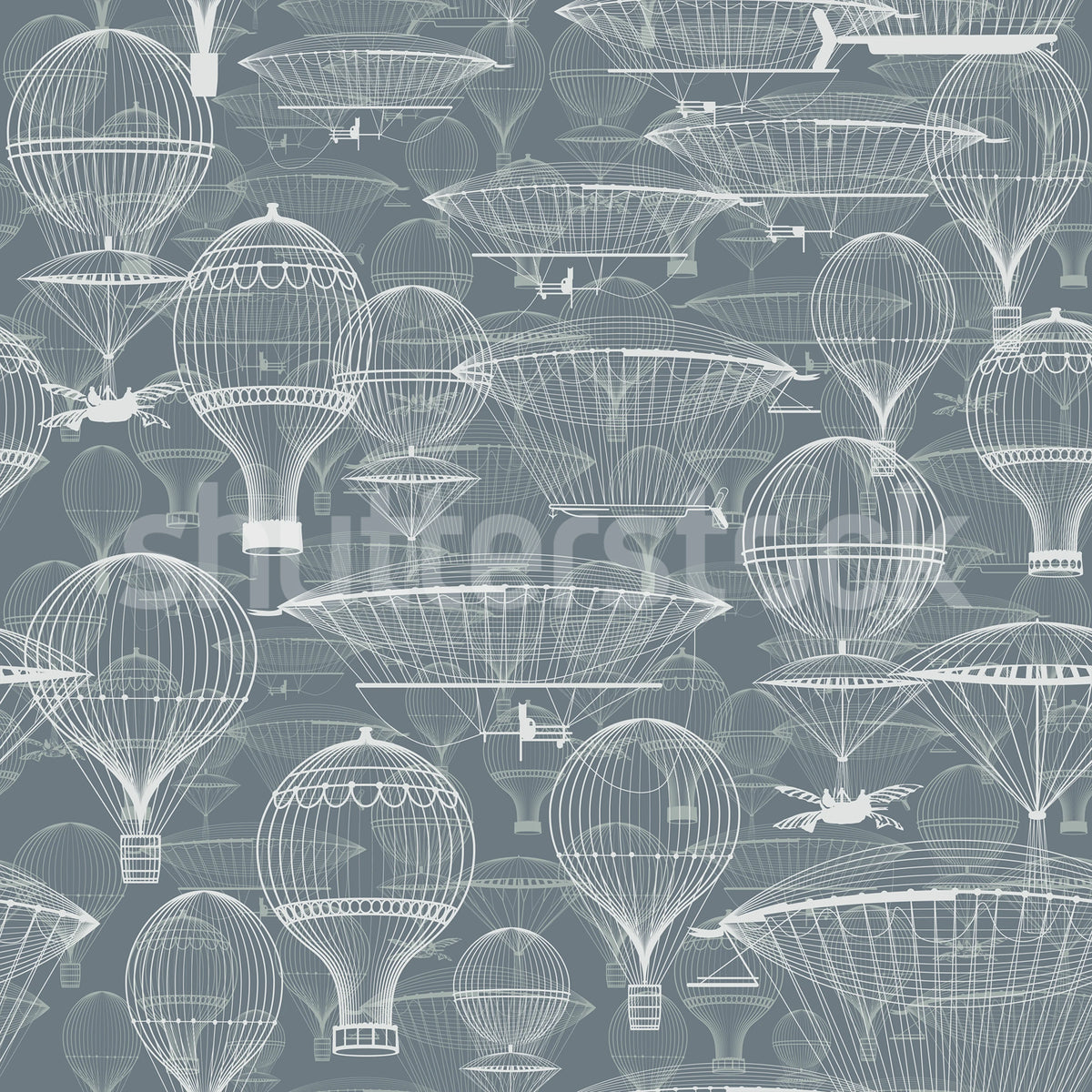 Bon Voyage, Blue Mural Wallpaper - pure wallpaper artwork