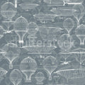 Bon Voyage, Blue Mural Wallpaper - pure wallpaper artwork
