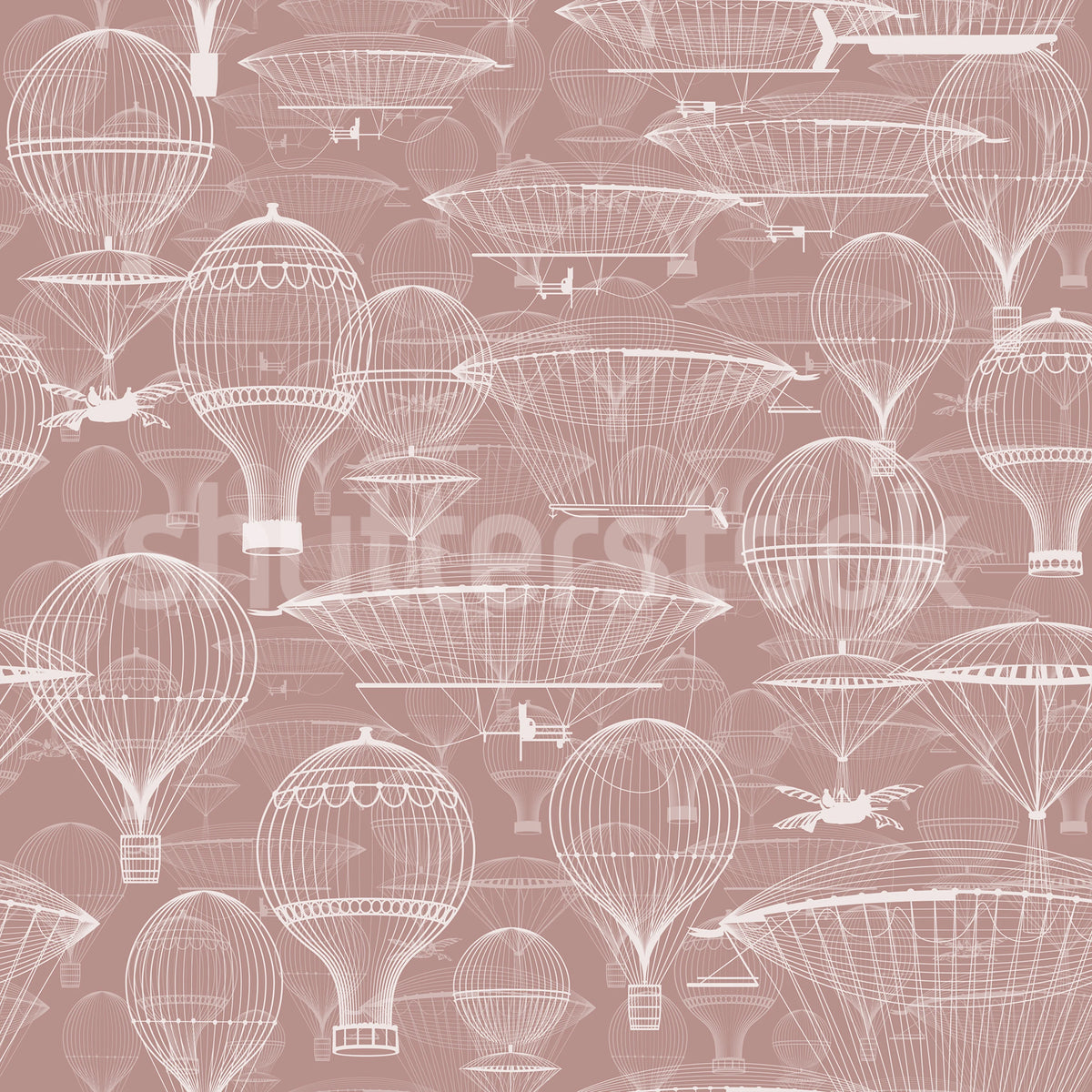 Bon Voyage, Pink Mural Wallpaper - pure wallpaper artwork
