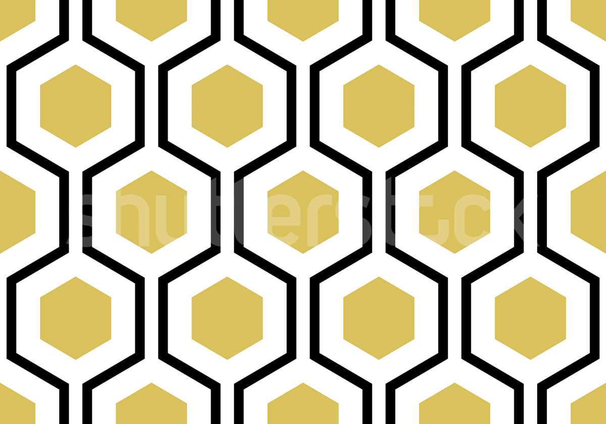 Bold Hexagon, Yellow Mural Wallpaper - pure wallpaper artwork