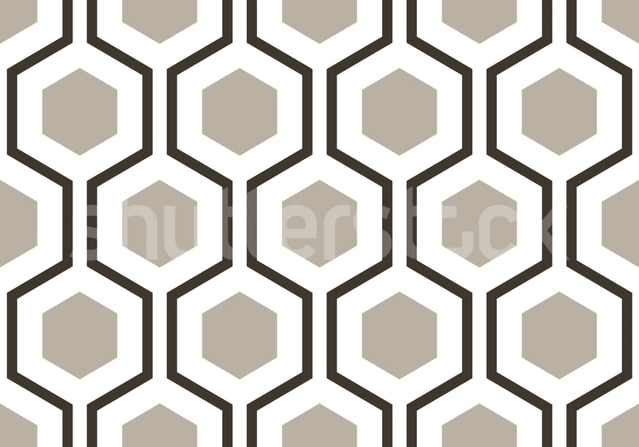 Bold Hexagon, Gray Mural Wallpaper