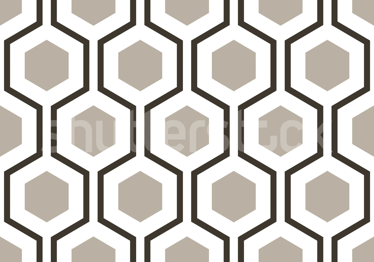 Bold Hexagon, Gray Mural Wallpaper - pure wallpaper artwork