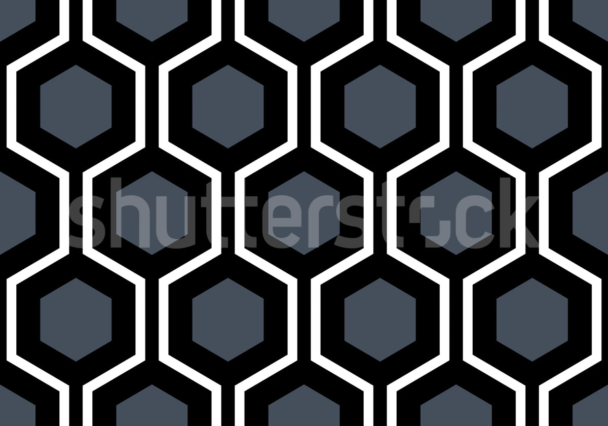 Bold Hexagon, Blue Mural Wallpaper - pure wallpaper artwork