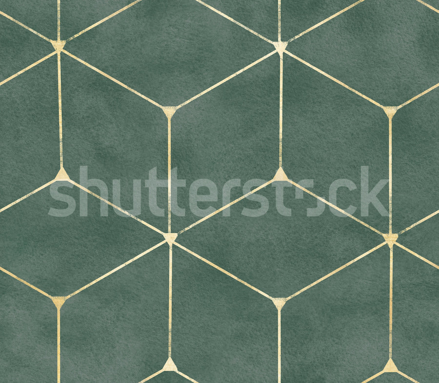 Hexaeder, Green Mural Wallpaper