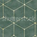 Hexaeder, Green Mural Wallpaper - pure wallpaper artwork