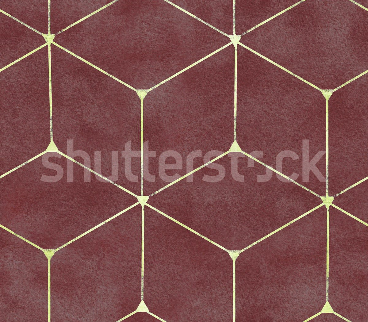 Hexaeder, Burgundy Mural Wallpaper - pure wallpaper artwork