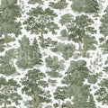 Woodland Toile, Green Mural Wallpaper - pure wallpaper artwork