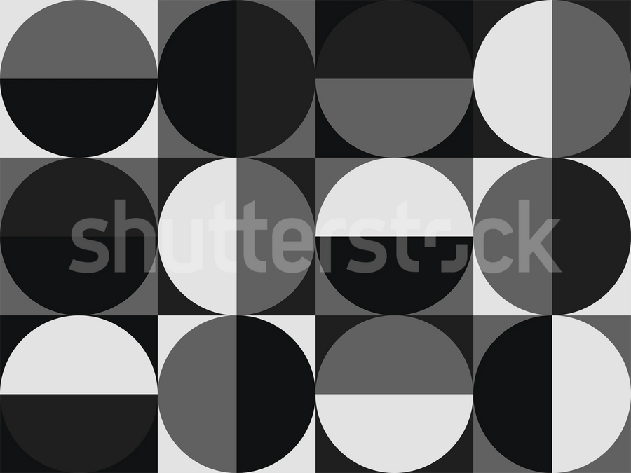 Circle Grid, Black & White Mural Wallpaper