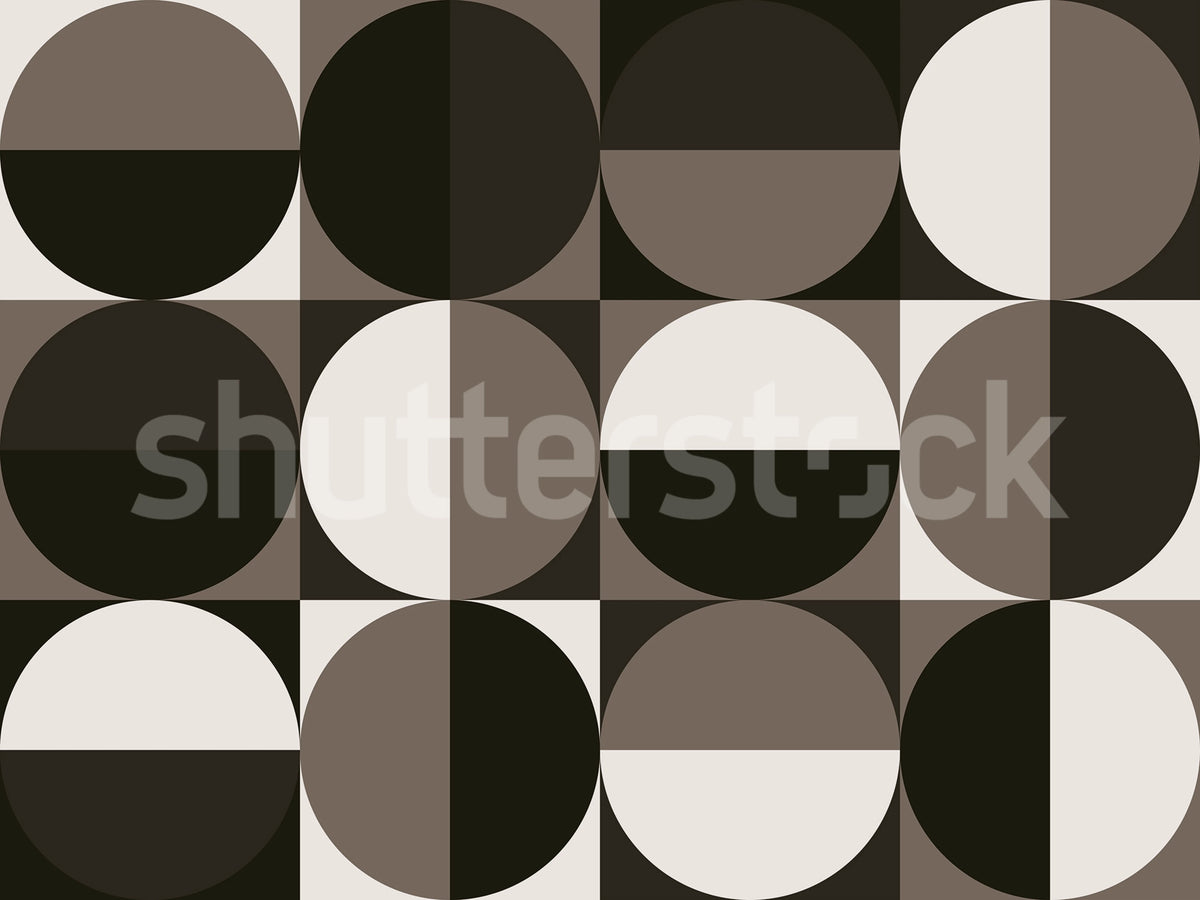 Circle Grid, Brown Mural Wallpaper - pure wallpaper artwork