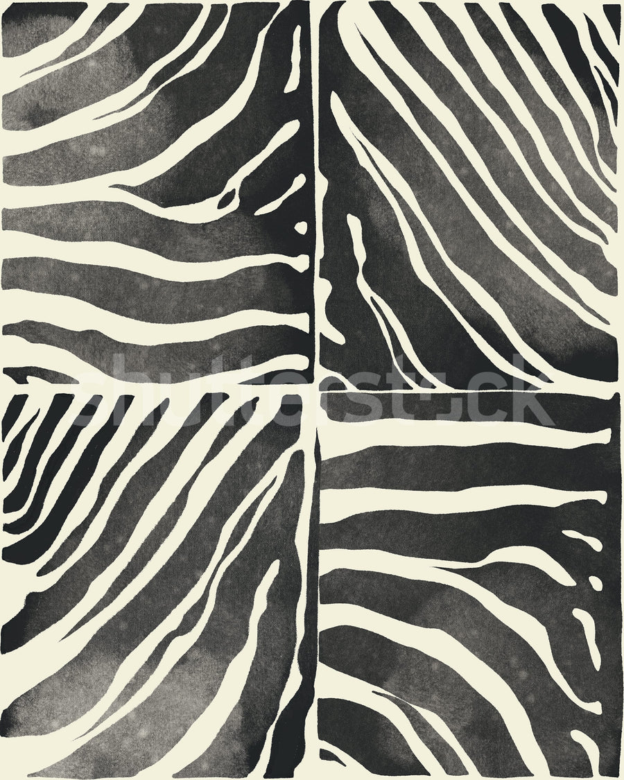 Savanna Stripe, Black & White Mural Wallpaper