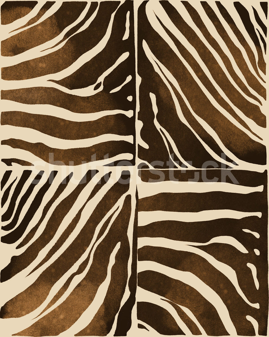 Savanna Stripe, Brown Mural Wallpaper