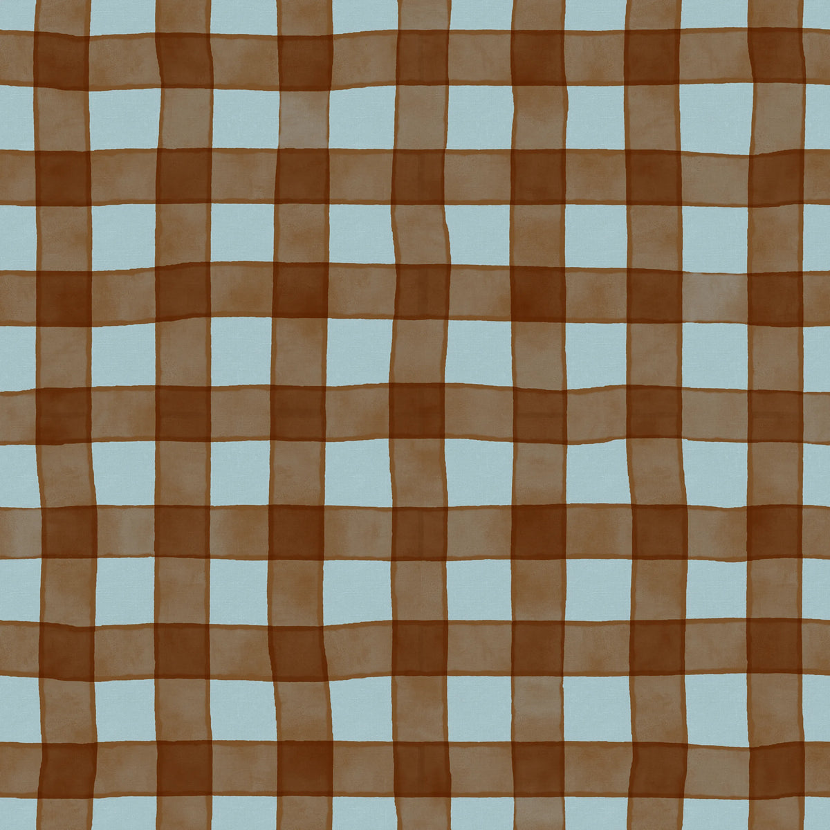Gingham, Brown Mural Wallpaper - pure wallpaper artwork