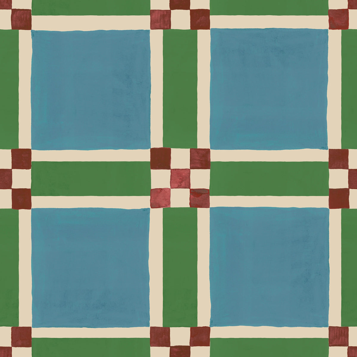 Bold Grid, Green Mural Wallpaper - pure wallpaper artwork