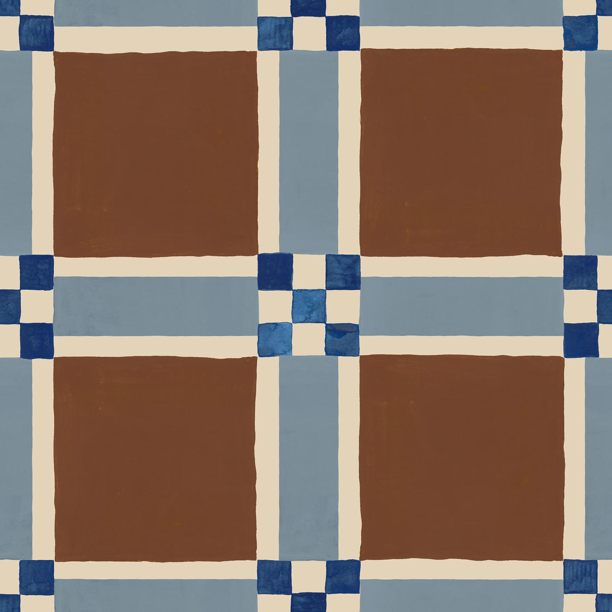 Bold Grid, Brown Mural Wallpaper - pure wallpaper artwork
