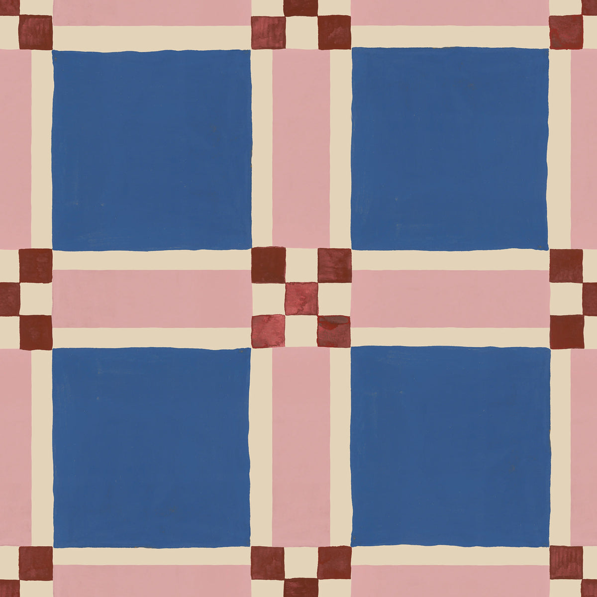 Bold Grid, Blue Mural Wallpaper - pure wallpaper artwork