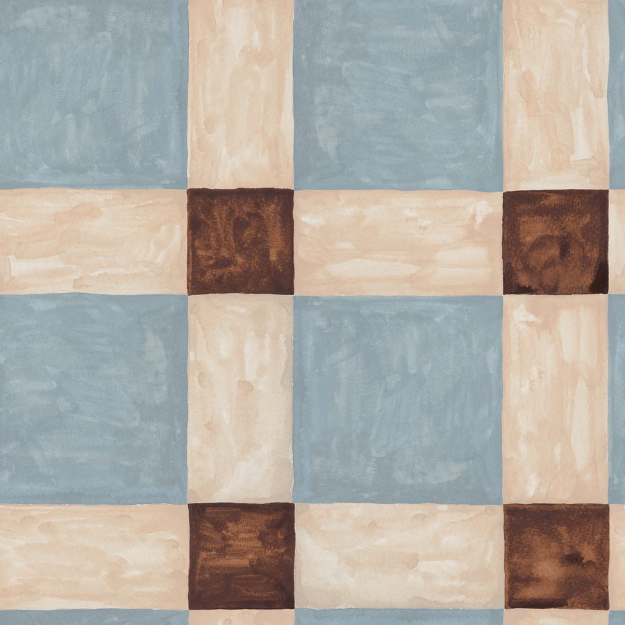 Artisan Square, Blue Mural Wallpaper