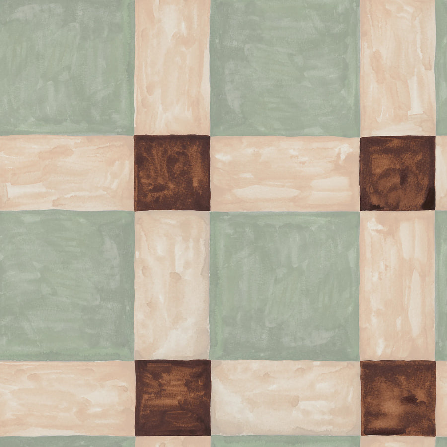 Artisan Square, Green Mural Wallpaper