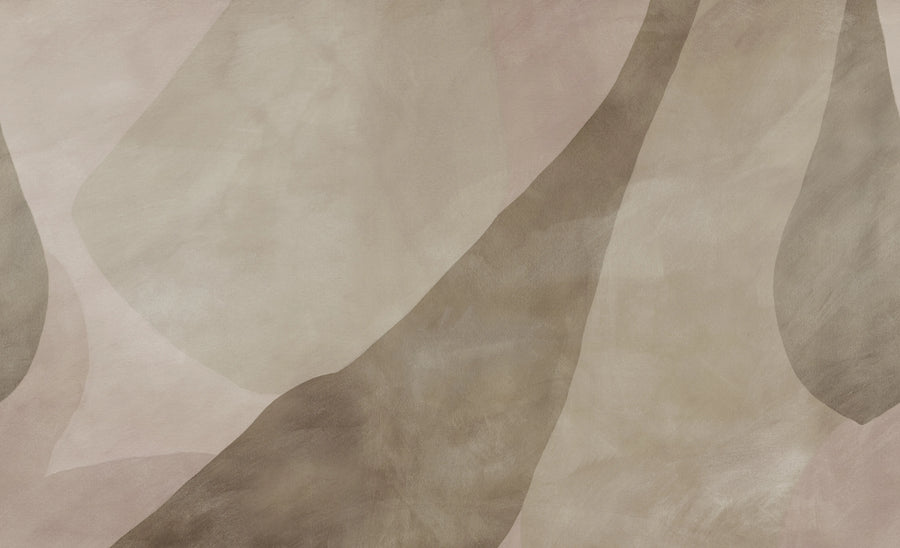 Shapes in Motion, Beige Mural Wallpaper