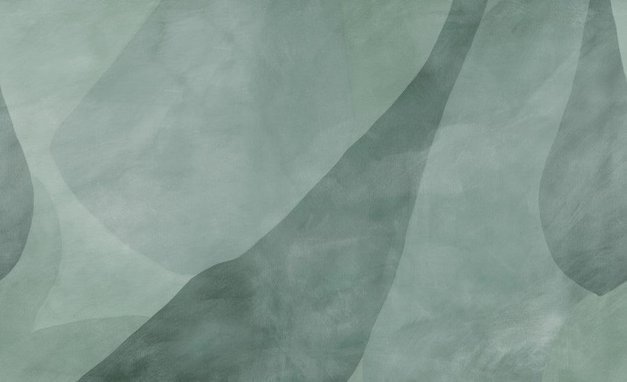 Shapes in Motion, Green Mural Wallpaper