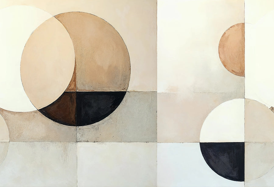 Circles, Beige Mural Wallpaper