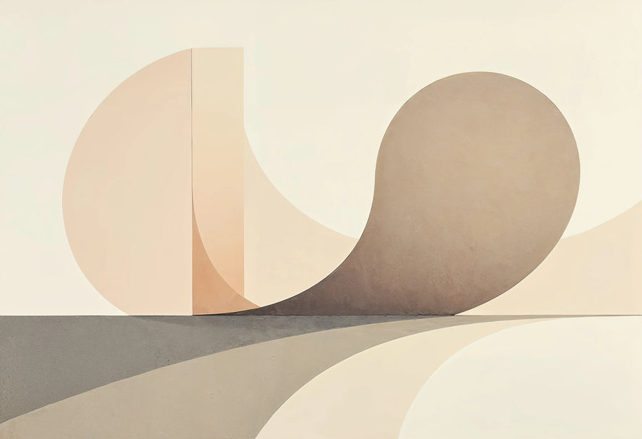 Circle Landscape, Beige Mural Wallpaper