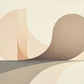 Circle Landscape, Beige Mural Wallpaper - pure wallpaper artwork