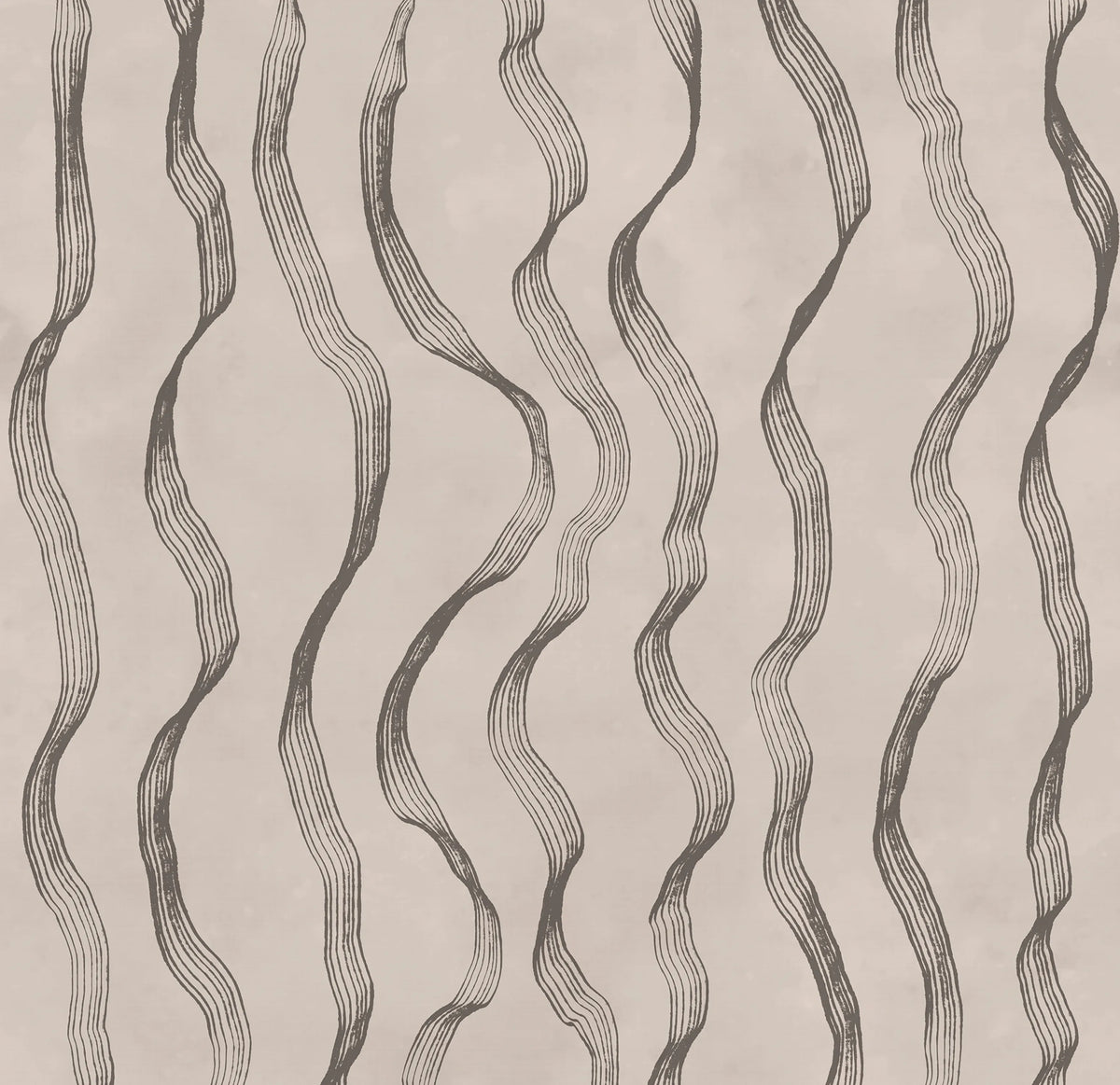 Ribbon Stripe, Gray Mural Wallpaper - pure wallpaper artwork