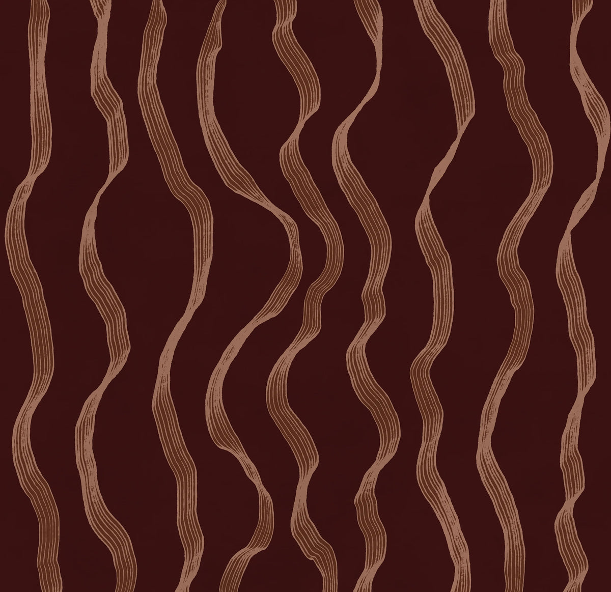 Ribbon Stripe, Burgundy Mural Wallpaper - pure wallpaper artwork