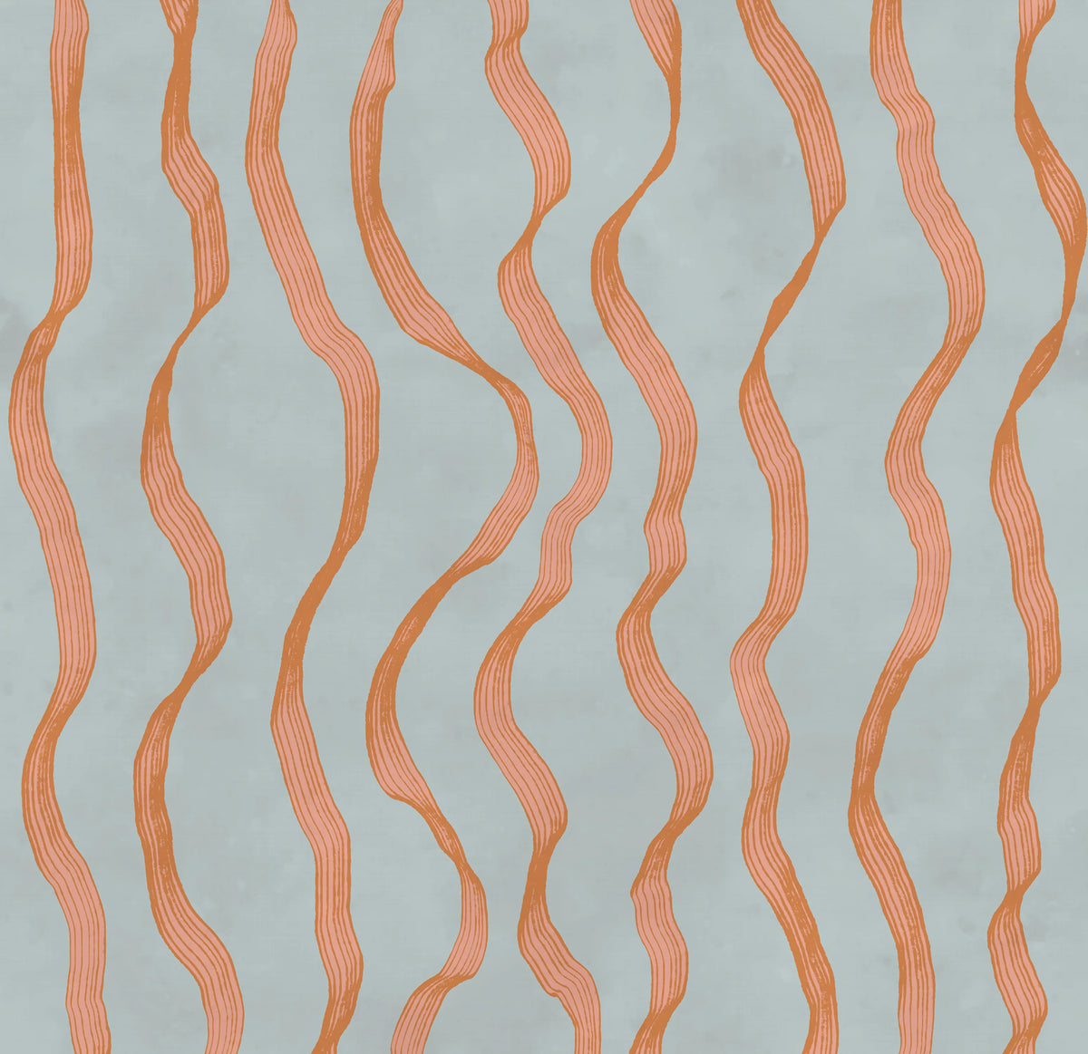 Ribbon Stripe, Blue Mural Wallpaper - pure wallpaper artwork