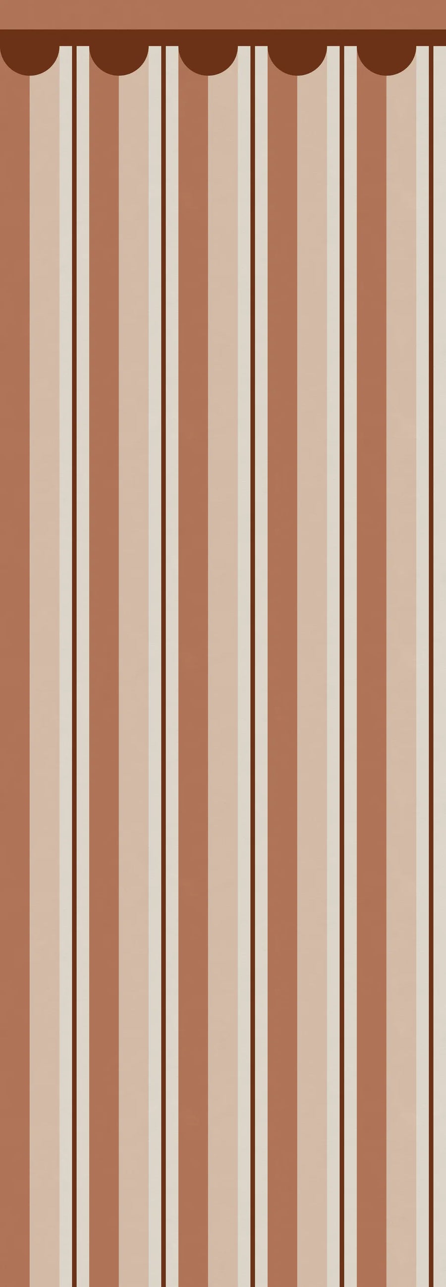 Border Stripe, Brown Mural Wallpaper