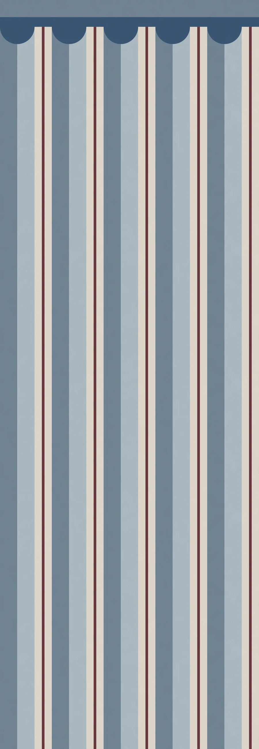 Border Stripe, Blue Mural Wallpaper