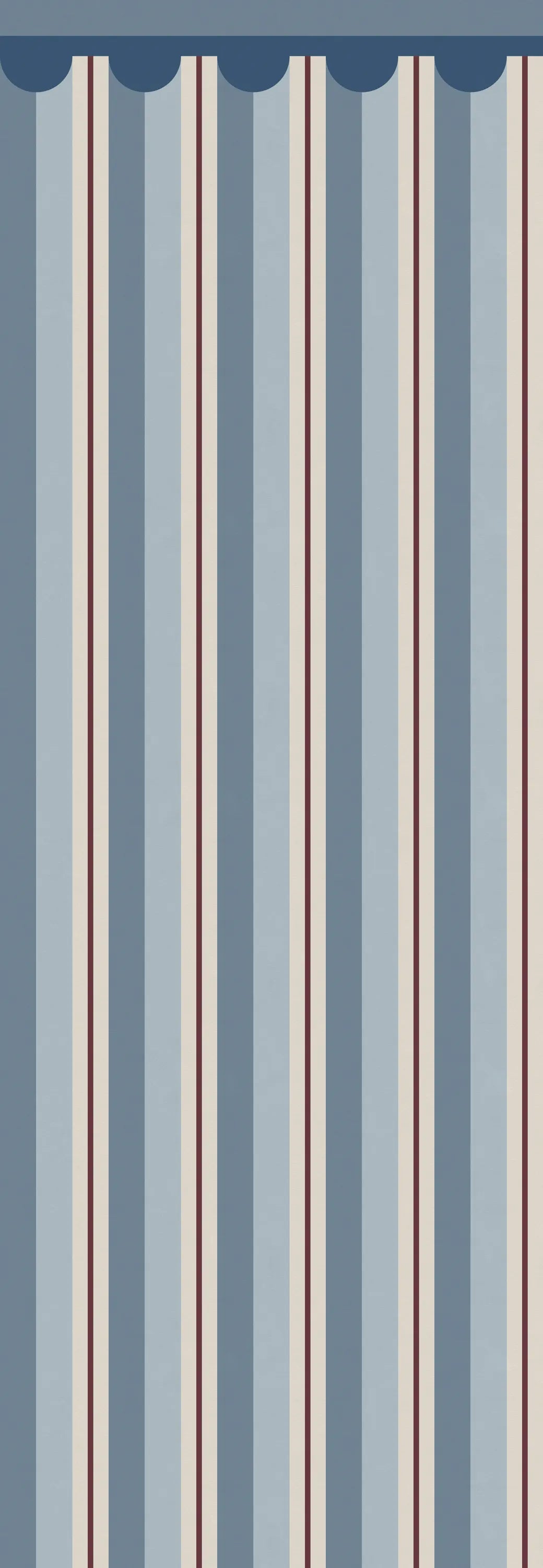 Border Stripe, Blue Mural Wallpaper - pure wallpaper artwork