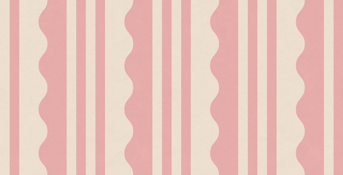 Wavy Stripe, Pink Mural Wallpaper - pure wallpaper artwork