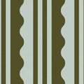 Wavy Stripe, Moss Green Mural Wallpaper - pure wallpaper artwork