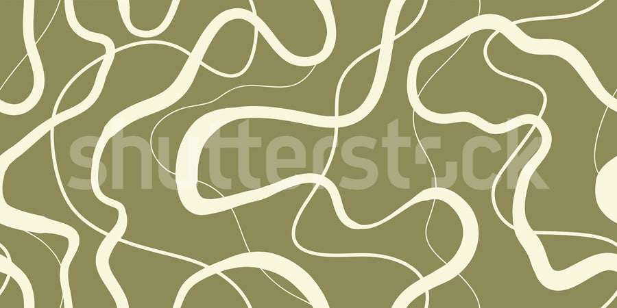 Twisting Lines, Olive Mural Wallpaper